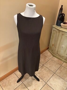 Casual Corner Classic Sleeveless Brown Shift Dress Size 8 New with Tags